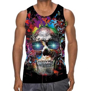 Camiseta sin mangas con estampado personalizado de calidad superior, camiseta interior con espalda cruzada para hombre, hecha en fábrica para gimnasio, entrenamiento, correr, Stringer - Product Image 2