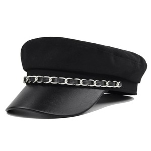 Casquette de violon pour femme Chapeau de gavroche Casquette béret à visière en cuir PU Chapeau Paperboy Gatsby - Product Image 4