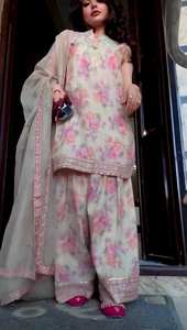 Salwar Kameez indien de créateur, style Bollywood pakistanais, pour mariage, sans plis, en chiffon de géorgette - Product Image 4