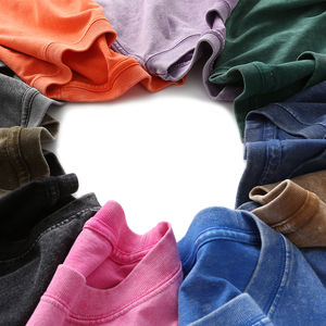 T-shirt homme 100% coton de haute qualité surdimensionné délavé avec logo vintage imprimé délavé personnalisé 240 grammes style délavé à l'acide - Product Image 4