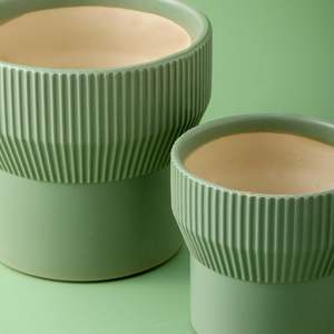 Jardinière rectangulaire en céramique écologique à auto-arrosage, faite à la main en Inde, style ferme moderne, vase de table décoratif - Product Image 5