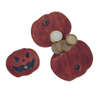 Mini porte-monnaie Halloween en cuir citrouille motif facile bricolage Halloween couture PDF citrouille modèle de portefeuille modèle de cadeau Halloween