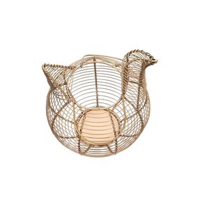 Panier à œufs en métal pour la cuisine avec poignée, support décoratif en fil métallique pour la maison, la ferme et le garde-manger - Product Image 1