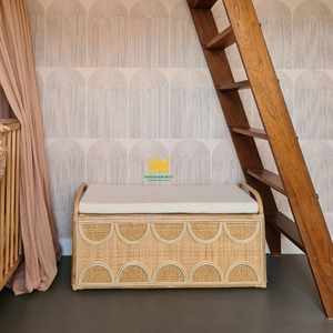 กล่องเก็บของเล่นหวายกว้างขวางและที่นั่งสะดวกสําหรับโรงงานหัตถกรรมเวียดนามในห้องเรียบร้อยของลูกของคุณ - Product Image 4