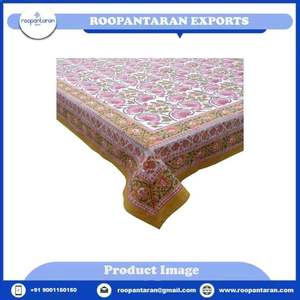 ผ้าปูโต๊ะลายดอกไม้เป็นมิตรต่อสิ่งแวดล้อมทำด้วยมือจากผ้าฝ้ายธรรมชาติที่ยั่งยืนปรับขนาดได้ตามต้องการ - Product Image 2