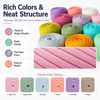 Fil à crocheter ajouré fantaisie 100 % polyester pour sacs et paniers faits main, tricot à la main, vente en gros