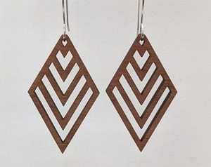 ต่างหูไม้โพลีนีเชียนสำหรับผู้หญิงต่างหูไม้ธรรมชาติสไตล์แอฟริกัน - Product Image 3