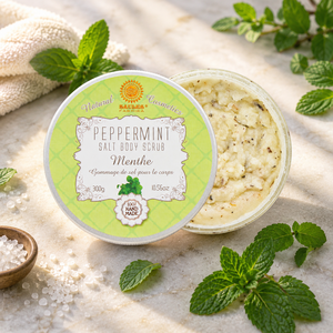 Peppermint Sea Salt <b>Body</b> <b>Scrub</b> Natural Exfoliating <b>Body</b> <b>Scrub</b> with Cocoa Butter Coconut Oil Grapeseed Oil Vitamin E Refreshing - Product Image 1