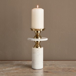 Antique Brass & Marble Candle Holder for Table Decor Elegant Home Accent Modern Candle <b>Stand</b> for <b>Living</b> <b>Room</b> Decoration - Product Image 5