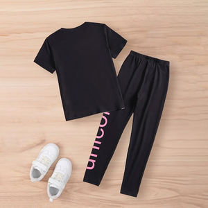 2025 New Arrival High Quality Custom Made Women's <b>Night</b> Sets Stylish Full-Printed T <b>Shirt</b> Trouser Set Casual Style 9 6 Years - Product Image 2