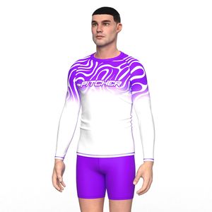 Fournisseur en gros de t-shirts de compression à manches longues pour hommes, imprimés sur mesure, pour le surf, le jiu-jitsu, le MMA, évacuant l'humidité - Product Image 4