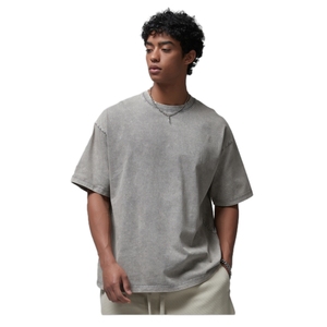 T-shirt vintage en coton de haute qualité, surdimensionné, personnalisé, T-shirt blanc délavé à l'acide pour hommes - Product Image 1