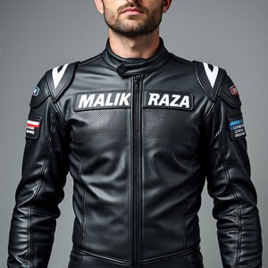 Combinaison de course de moto en cuir de vachette de qualité supérieure | Malik Raza | Options de logo de couleur de taille personnalisée | Commandes de club en gros - Product Image 1
