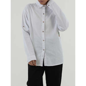 Unze London ABEBA Casual <b>Linen</b> <b>Top</b> Regular Fit with Simple Fashion Element - Product Image 1