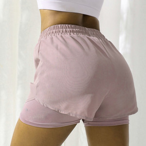กางเกงกีฬาขาสั้นเอวสูงสำหรับผู้หญิงแห้งเร็วระบายอากาศได้ดีป้องกันการเปิดรับแสง - Product Image 4