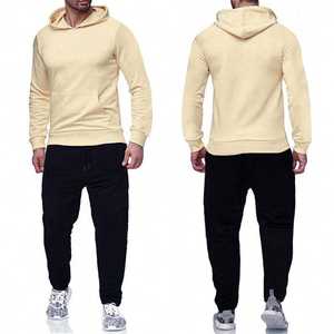 Survêtements d'hiver pour hommes, décontractés, sportifs, à capuche, lourds, impression numérique personnalisée, respirants, couleur unie, jogging en gros - Product Image 3