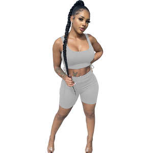 ชุดเซ็ต2ชิ้นแขนสั้นสำหรับผู้หญิงชุดสั้น2ชิ้นระบายอากาศได้ดีชุดฤดูร้อนสีบล็อกยอดนิยม - Product Image 5