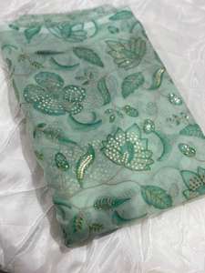 Tela de Seda Taby Ecológica y Transpirable, con Bordado Intenso de Diseño Floral y de Hojas Grandes, para Moda de Boutique, Gran Venta - Product Image 5