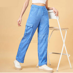 Pantalones cargo informales ligeros para mujer para ropa de calle frontal plana de verano con estilo de pasarela - Product Image 5