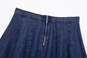 2025 printemps nouveau Style européen américain Denim jupe courte rétro taille haute couleur unie Mini Gym Shorts cordon de serrage pour les femmes - Product Image 3