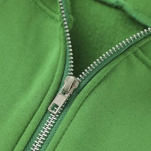 Sudadera con capucha con cordón de diamantes de imitación bordada con cremallera completa de Color sólido de diseño personalizado, ropa de calle cómoda para las estaciones de invierno - Product Image 4