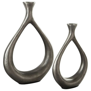 Vase décoratif élégant en noir et or fait à la main Vase à fleurs au design creux moderne pour les cadeaux de bureau de salon ou pour un usage personnel - Product Image 6