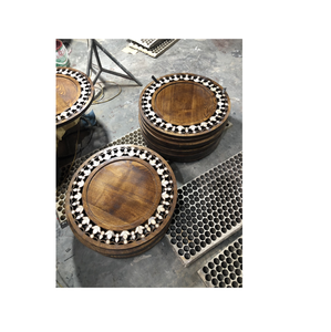 Platos de Madera de Acacia con Incrustaciones de Nácar, Ecológicos, Modernos y de Lujo, para Servir en Fiestas, Forma Ovalada, Acabado Pulido, Regalo Empresarial - Product Image 1