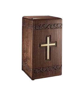 Urnes funéraires en bois brun de style américain moderne de qualité supérieure, faites à la main, pour hommes et femmes adultes, logo personnalisé disponible - Product Image 2