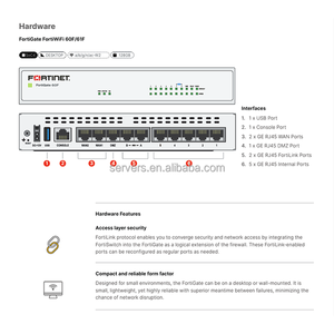 <span class=keywords><strong>Firewall</strong></span> de Nueva Generación Fortinet Fortigate FortiWiFi Serie <span class=keywords><strong>60f</strong></span> Fg-<span class=keywords><strong>60f</strong></span> con Licencia de 3 Años, 10 Puertos RJ45 GE, <span class=keywords><strong>Firewall</strong></span> Físico - Product Image 3