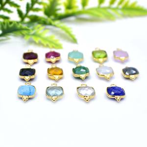 Pendentif en onyx noir fait à la main, serti dans un cadre, plaqué or, petit charme pour la fabrication de bijoux DIY - Product Image 4