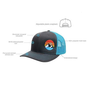 Gorra de camionero de diseño a la moda de nuevo estilo, los más populares en 2025, sombreros, gorra de béisbol para hombres, logotipo personalizable, gorra de béisbol de 5 paneles - Product Image 6