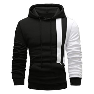 Comfortable Silm Fit High Quality Men's Hoodies With Custom Design White & <b>Black</b> Pullover <b>Hoodie</b> For Men - Product Image 6