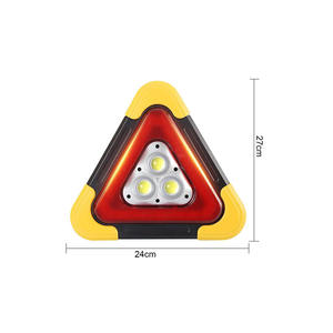 Lámpara de Advertencia de Seguridad Vial Myrva, Paquete de 2, LED Intermitente, Triangular, Reflectante, con Montaje en el Suelo, Alimentada por Batería - Product Image 5