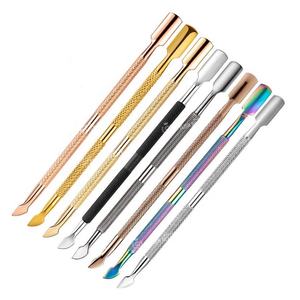 Empujador de cutículas de uñas de acero inoxidable de alta calidad profesional al por mayor HERRAMIENTA DE MANICURA con logotipo personalizado - Product Image 5