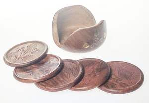 Posavasos de madera para té con forma personalizada de diseñador, antideslizante, 4 Uds., juego de decoración de mesa y accesorios, alfombrillas para tazas - Product Image 5