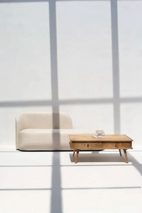 Mesa de centro de almacenamiento de 2 cajones de madera de mango macizo hecha a mano, muebles de sala de estar de diseño Premium moderno, tamaño personalizado disponible - Product Image 2