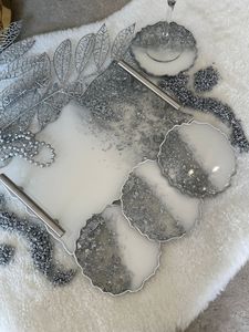 Bandeja de servicio de epoxi de resina hecha a mano de mesa, elementos esenciales de cocina únicos para el hogar, restaurante, Hotel, servicio decorativo - Product Image 2