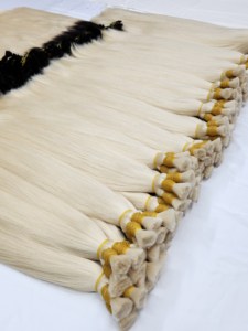 Factory Price | Vietnamese Raw Natural Wave Straight Color 8 Inches Bulk Human Virgin Extension Machine Double Weft 100 Gram - Product Image 3