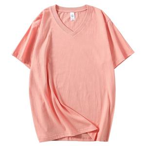 Moda de alta calidad 100% algodón sólido en blanco liso 210 Gsm Camiseta con cuello en V para hombres - Product Image 6