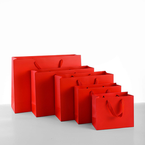 Bold Red Gift <b>Bag</b> with Gold Vibes Glossy Finish Big Luxe Folder Style Perfect for Gifting in Style - Product Image 4
