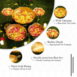 Stylish Design <b>Decoration</b> Flower Bowl Modern Design <b>Gold</b> Color Finished Elegant Brass Urli for <b>Party</b> Decor - Product Image 2