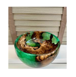 Resin serving bowl handmade glossy smooth surface stylish artistic look ideal for centerpiece dining or <b>gifting</b> occasions - Product Image 4