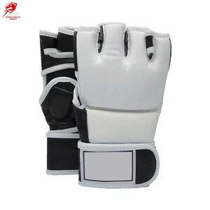 Guantes de MMA con Dedos Abiertos, Material de Cuero, Correa de Muñeca con Gancho y Bucle, Transpirables, Lavables, Equipo de Protección de Boxeo, Conjunto Combinado Unisex - Product Image 1