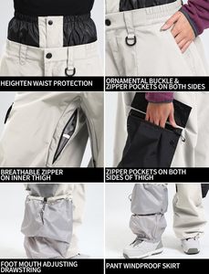 Femmes hommes Baggy neige pantalon Cargo Snowboard pantalon Ski Super lâche Sport extérieur isolation étanche - Product Image 5