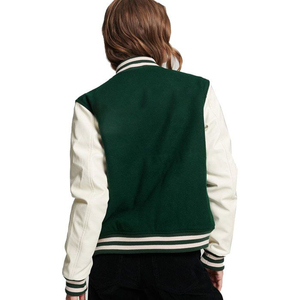 High Quality Women's Varsity Jacket Bomber Baseball Jacket Oversized Winter Outerwear Wool <b>Blend</b> Stylish Plain Dyed Cotton - Product Image 3