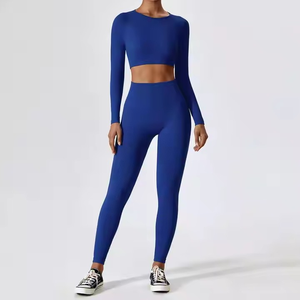 ชุดโยคะแขนยาวสำหรับผู้หญิงชุดเซตเสื้อแจ็กเก็ตแขนยาว5ชิ้นแบบผสมสำหรับฤดูหนาว - Product Image 1