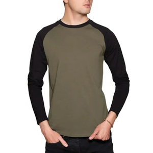 Camiseta de Manga Larga Estilo Raglán con Patrón Estándar para Hombre, 100% Algodón, Retro, Estilo Béisbol, con Logotipo Personalizado, Ropa Urbana - Product Image 2