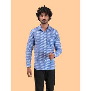 Chemise décontractée pour homme 100% coton imprimée à manches longues, motif floral paisley, tissu Oxford ou popeline, pour le travail, offre ODM - Product Image 1