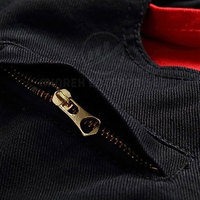 Jeans pria gaya baru, nyaman dan ringan pola Solid desain kustom 100% katun harga rendah