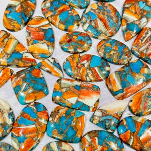 Cabochon turquoise en cuivre huître de haute qualité belle pierre précieuse en vrac pour la fabrication de bijoux à bagues fines - Product Image 1